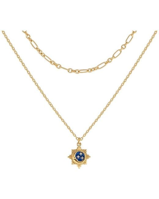 Karma and Luck Metallic Plated Pendant Necklace