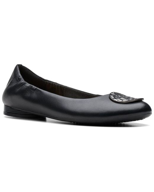 Clarks Black Loreleigh Ave Leather Flat
