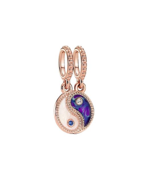 Pandora White Moments 14K Rose Plated Cz Dangle Charm
