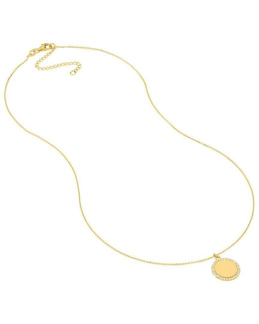 HAWLEY ST Metallic 14K 0.15 Ct. Tw. Diamond Engravable Necklace