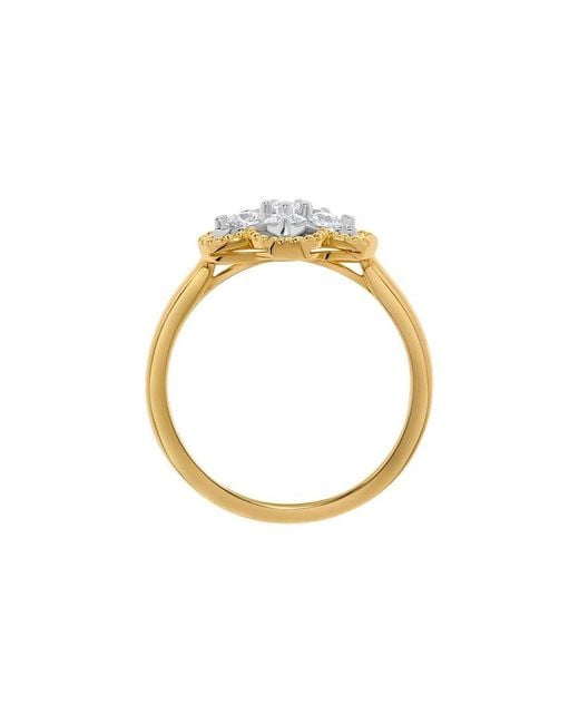 H.J. Namdar Metallic 14K Two Tone 0.38 Ct. Tw. Diamond Floral Ring