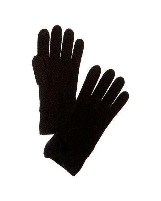 Forte Black Bow Cashmere Gloves