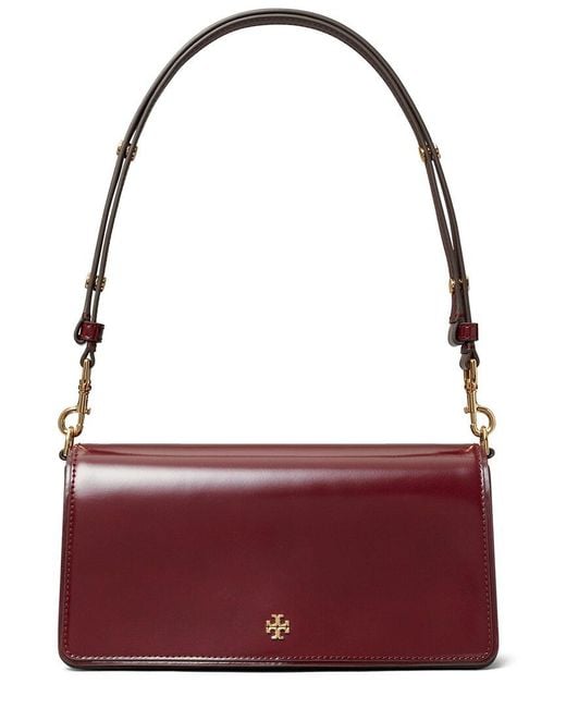 Tory Burch Purple Emerson Patent Convertible Leather Crossbody