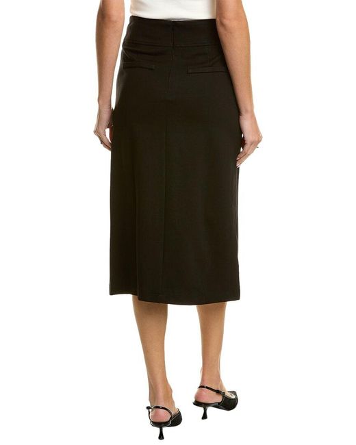 Gracia Black Pleated Midi Skirt