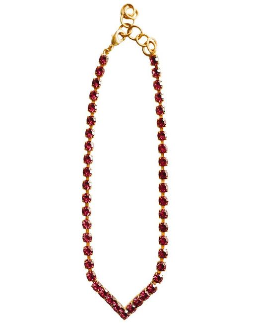 Elizabeth Cole Red 24k Plated Finn Necklace
