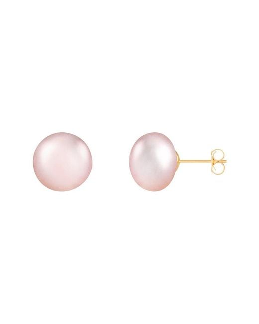 Splendid Pink 14k 10-11mm Pearl Earrings