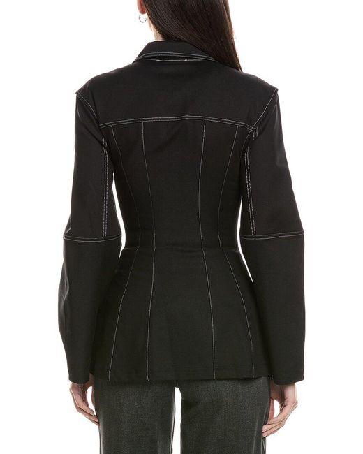 WeWoreWhat Black Structured Balloon Sleeve Shirt