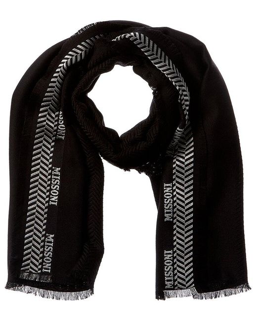 Missoni Black Wool-Blend Scarf