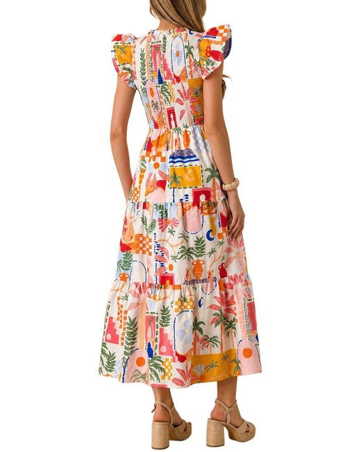 AMINA GLAM Red Midi Dress