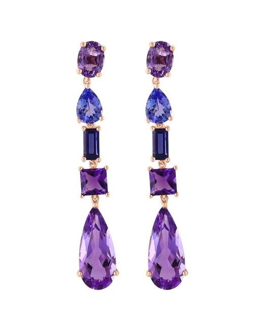 Effy Fine Jewelry Pink 14K Rose 11.57 Ct. Tw. Gemstone Earrings