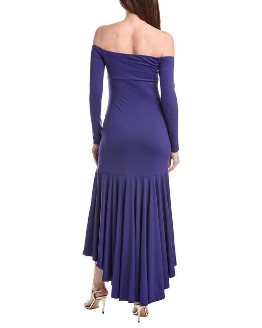 Susana Monaco Purple Off Shoulder High-Low Dress