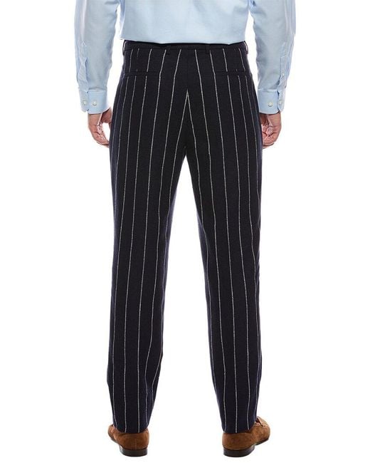Brunello Cucinelli Blue Linen-Blend Trouser for men
