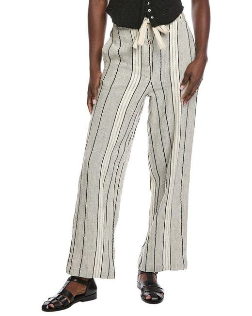 Free People White 2Pc Take Me To Paris Top & Pant Set