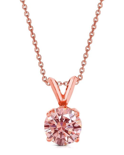 Amairah White 14K Rose 2.00 Ct. Tw. Lab-Grown Diamond Solitaire Pendant Necklace