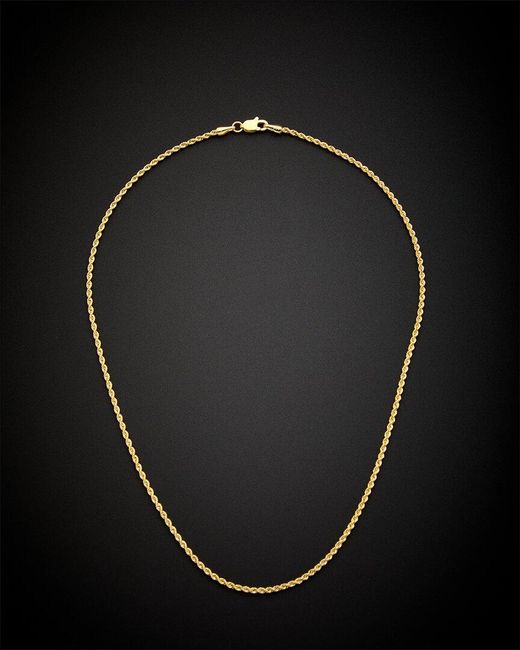 Italian Gold Black 14K Rope Chain Necklace