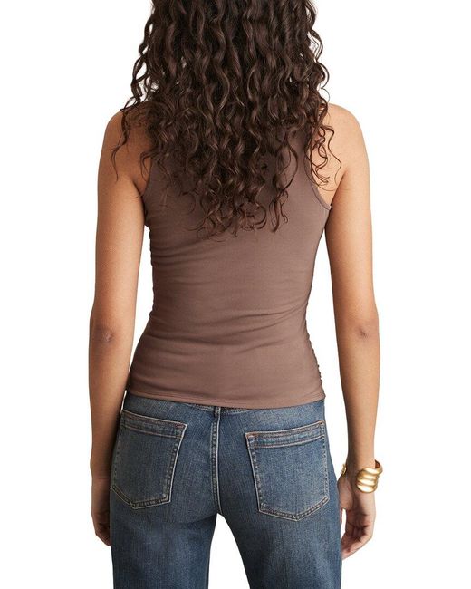 Reiss Purple Madelynne Ruched Side Jersey Top