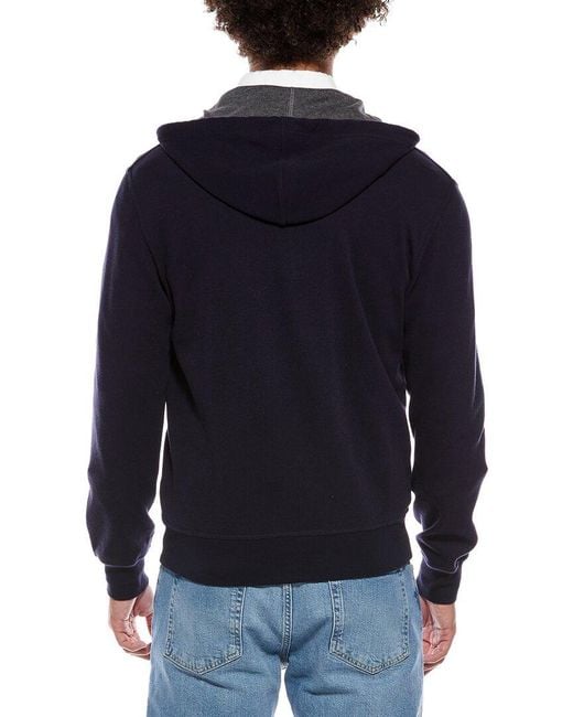Brunello Cucinelli Blue Zip Hoodie for men