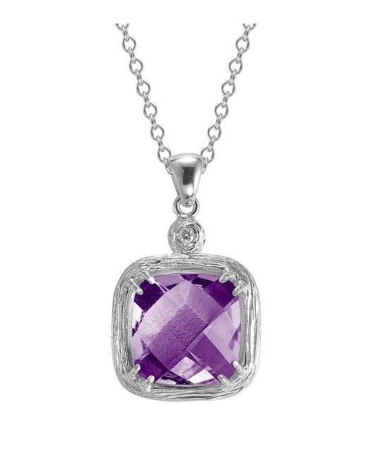 Reiss Pink 14k 3.62 Ct. Tw. Diamond & Amethyst Necklace