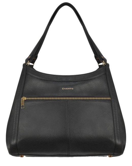 CHAMPS Black Gala Leather Hobo Bag
