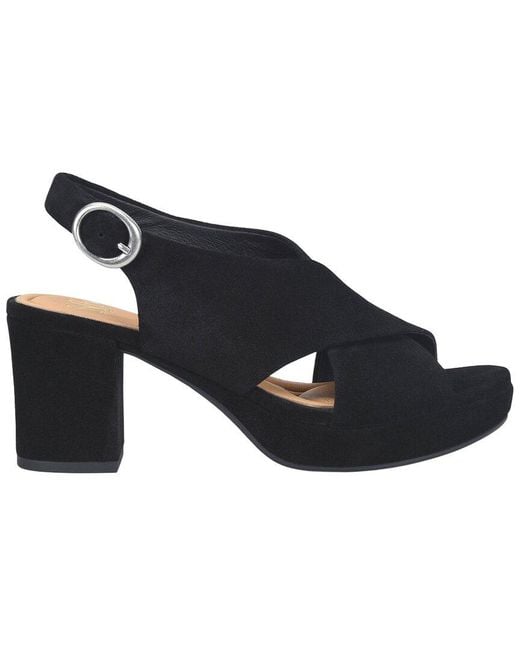 Söfft Black Lyric Suede Heeled Sandal
