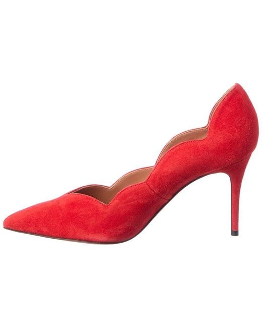 Aquazzura Red Petal Suede Pump