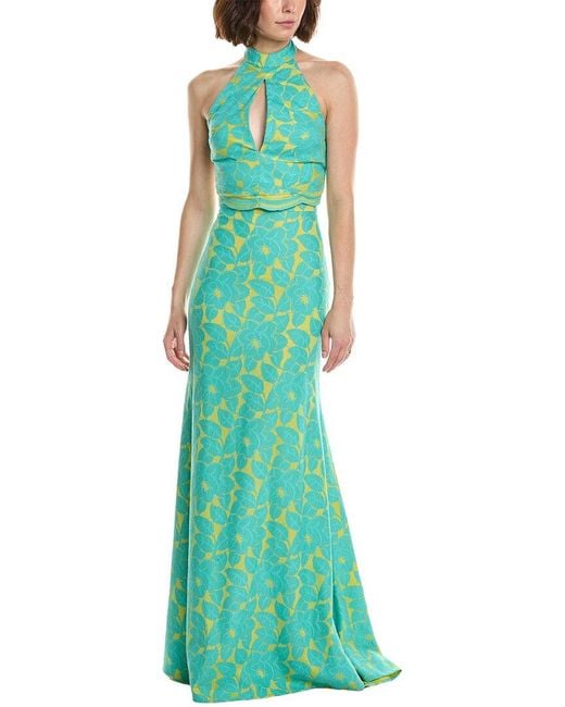 Issue New York Green Print Maxi Dress