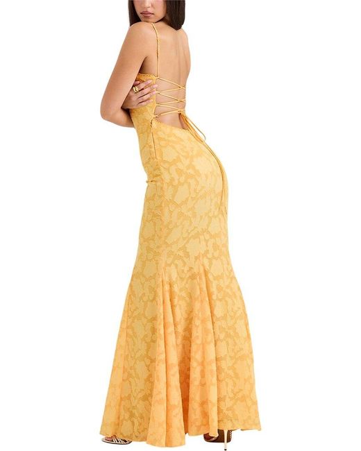 COLON DIANA Metallic Solid Maxi Dress