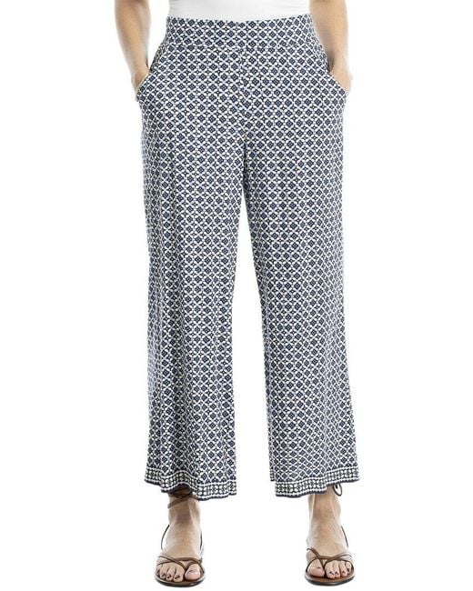 Max Studio Blue Pull-On Crop Wide Leg Pant