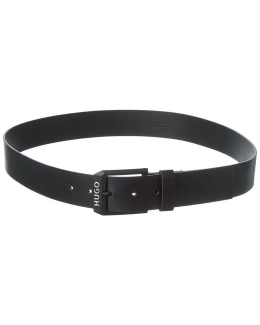 Boss Black Leather Belt for men