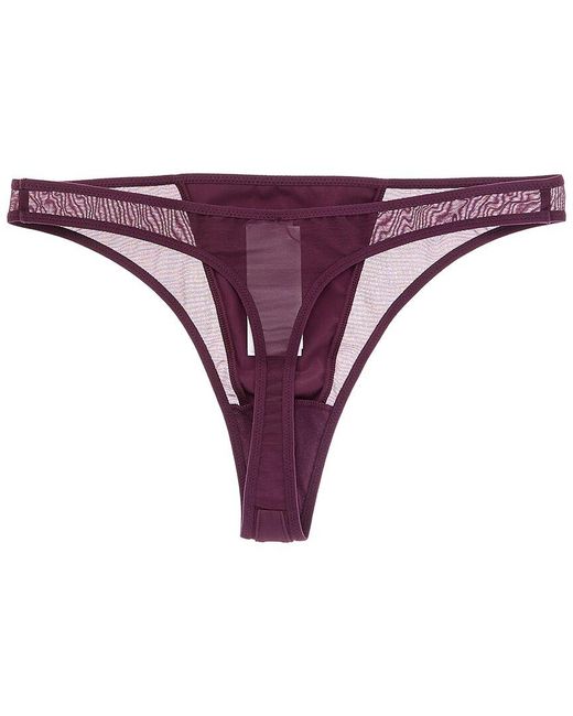 Wolford Purple Mesh Thong