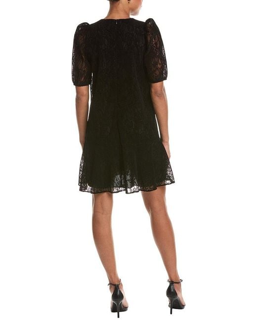 Jude Connally Black Harper Flocked Lace Dress