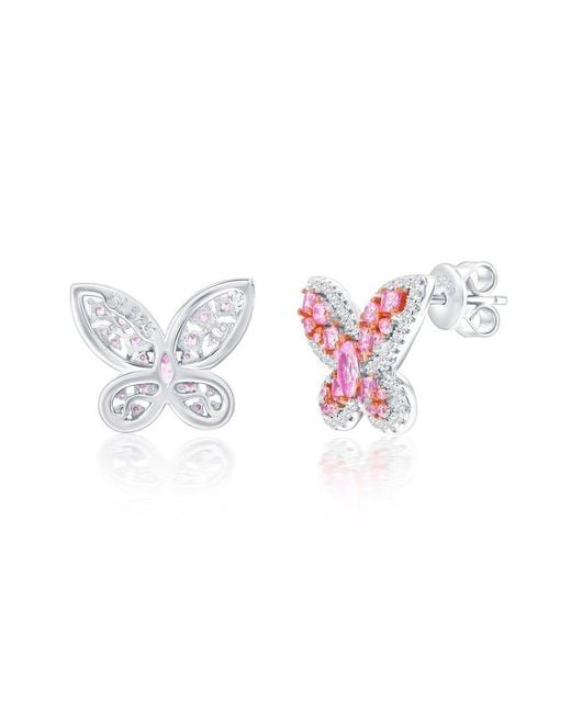 Suzy Levian CZ Jewelry Pink Suzy Levian Gala Collection Cz Stud Earrings