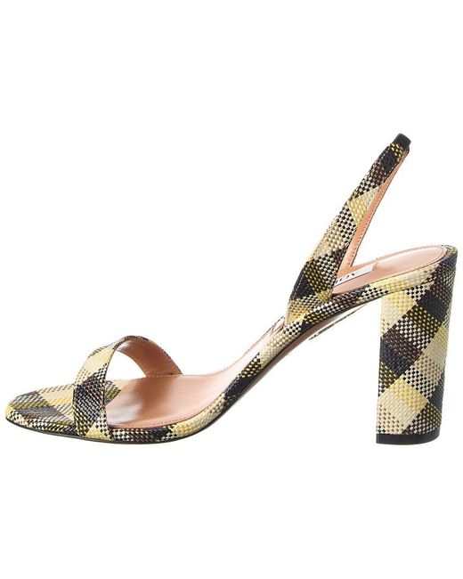 Aquazzura Metallic Raffia Sandal