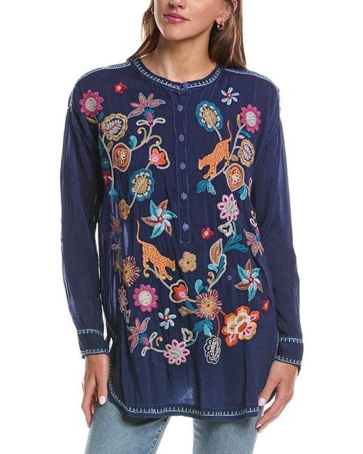 Johnny Was Blue Maxima Tunic