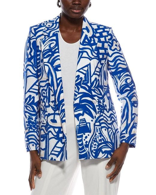 Marc Cain Blue Printed Blazer