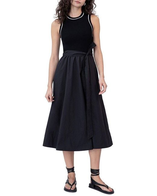 Tanya Taylor Blue Devon Solid Poplin Dress