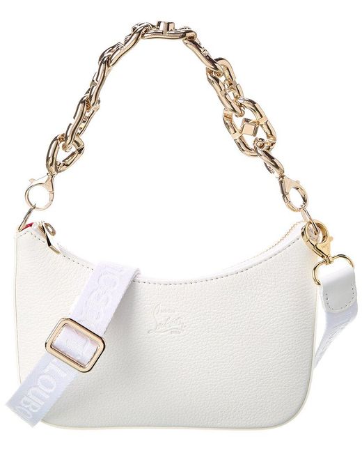 Christian Louboutin White Loubila Chain Mini Leather Shoulder Bag