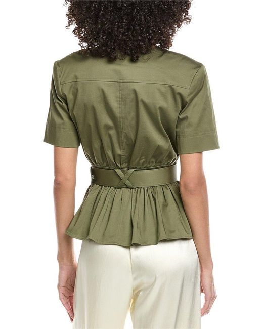 Toccin Green Ezra Safari Peplum Top
