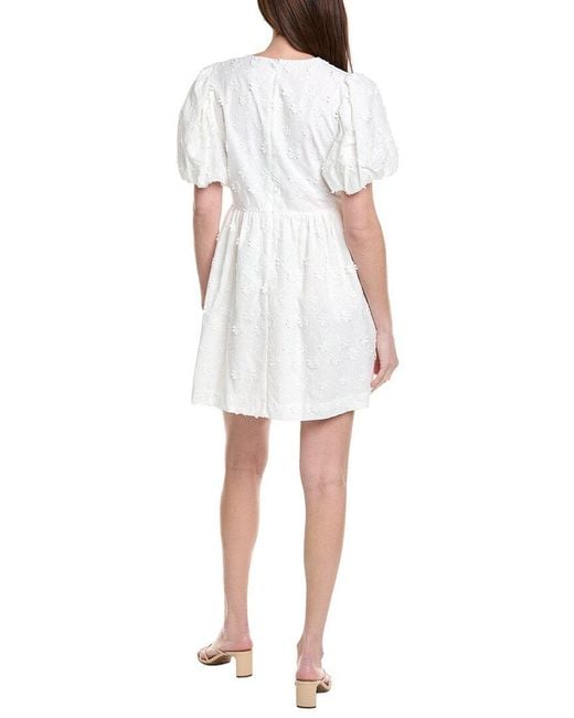 Nanette Lepore White Short Sleeve Mini Dress