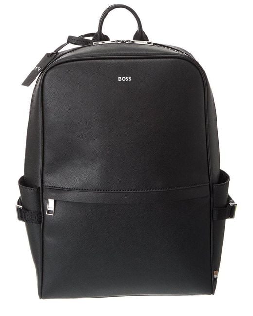 Boss Black Zair Leather Backpack for men