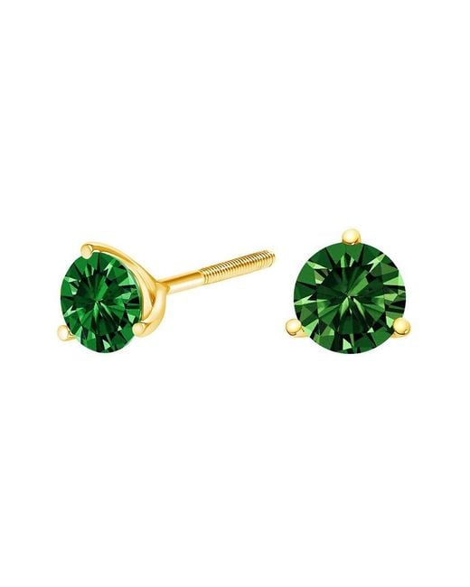 Haus of Brilliance Green 14K 1.00 Ct. Tw. Lab-Grown Diamond Stud Earrings