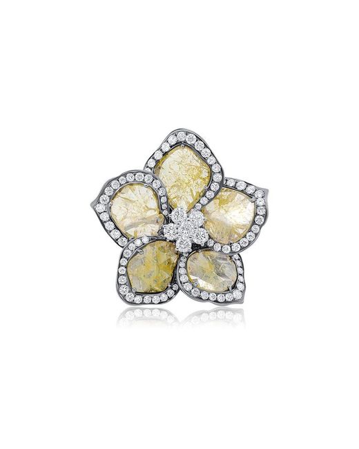 Diana M White Fine Jewelry 18k 6.53 Ct. Tw. Diamond Half-set Ring