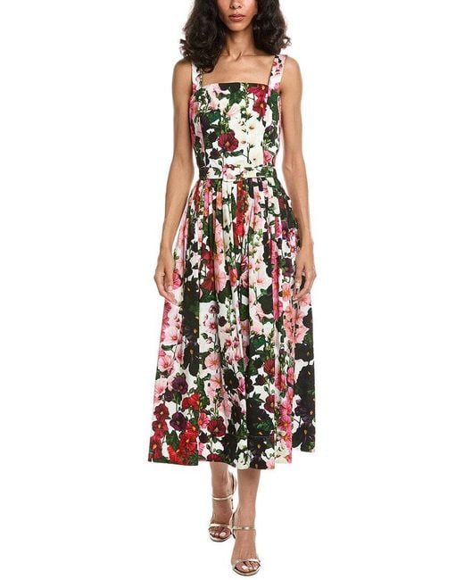 Oscar de la Renta White Hollyhock Tank Dress