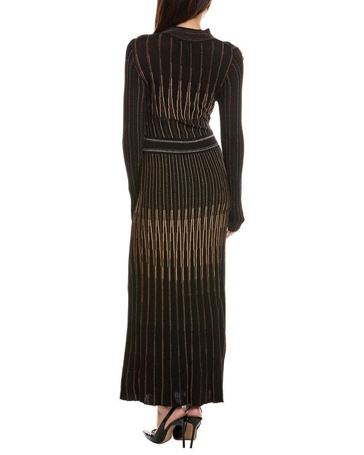 Tahari Black The Alicia Lurex Sweater Dress