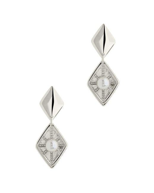 Sterling Forever White 4.5Mm Pearl Kenza Drop Earrings