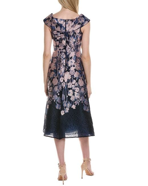 Teri Jon Blue Midi Dress