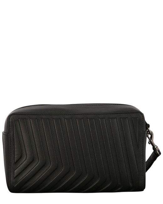 Balenciaga Black Car Leather Toiletry Pouch for men