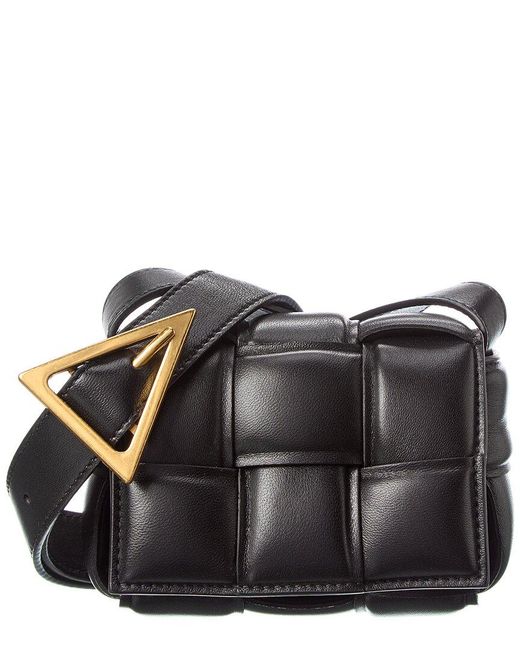 Bottega Veneta Candy Padded Cassette Leather Shoulder Bag in Black