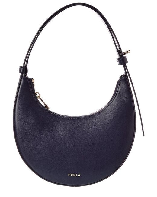 Furla Blue Delizia Leather Shoulder Bag