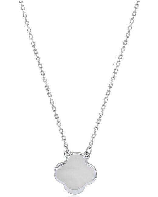Suzy Levian CZ Jewelry Metallic Suzy Levian Cz Clover Necklace
